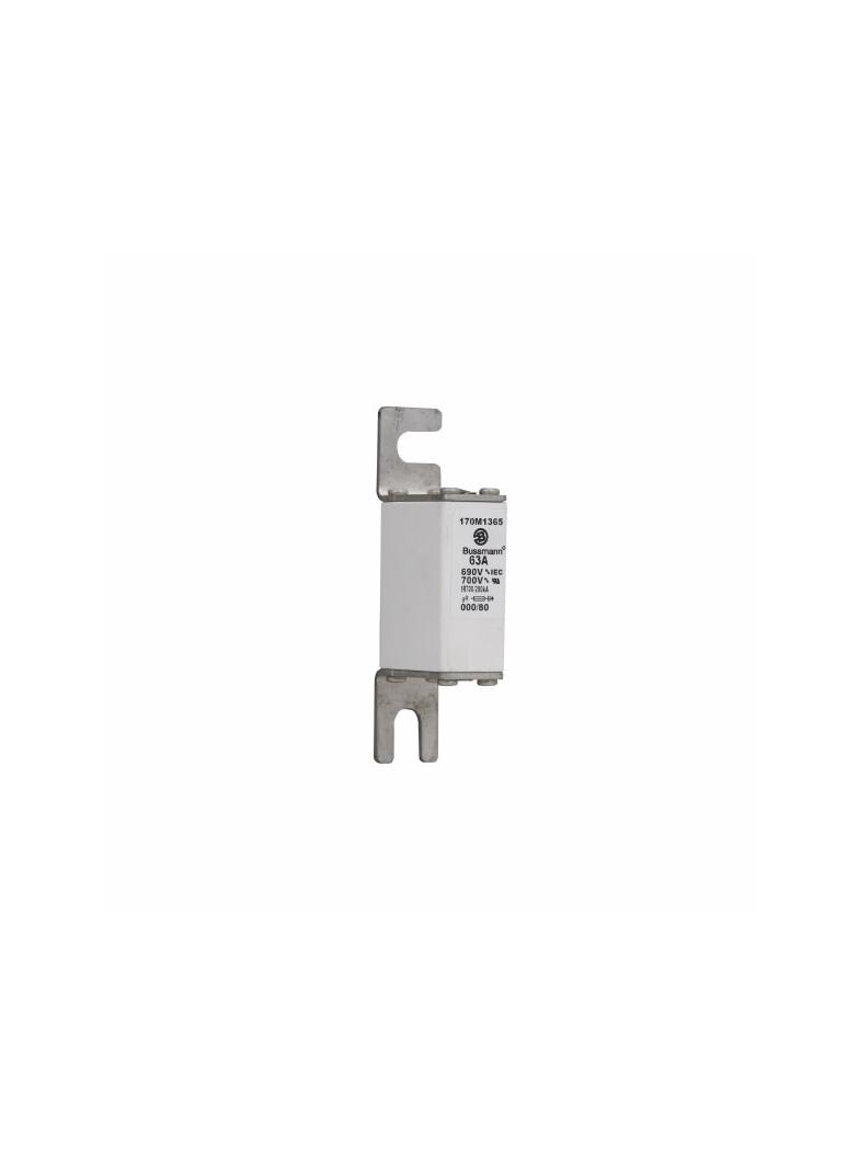 50A 690V IEC gR 000/80 SQ.BODY IND. FUSE Wkładka szybka 63A AC 690V DIN 000 21x40x100 mm, 170M1365 E