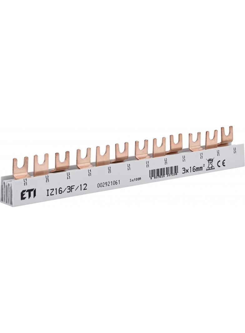Szyna łączeniowa widełkowa 3P 100A 16mm2 (12 mod.) IZ16/3F/12 002921061 ETI