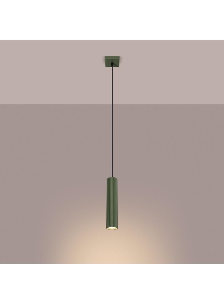 Sollux Lampa wisząca KARBON 1 zielony oliwkowy SL.1611