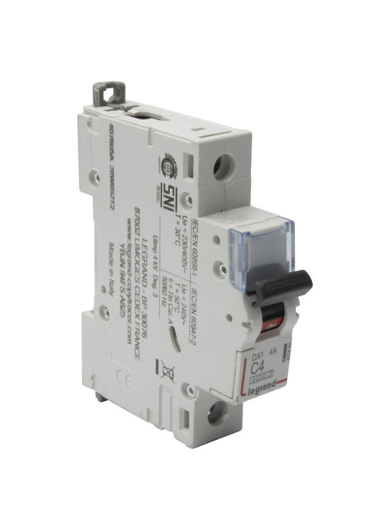 Wyłącznik Nadprądowy S 301 1P C4A 6kA DX3 407665 LEGRAND