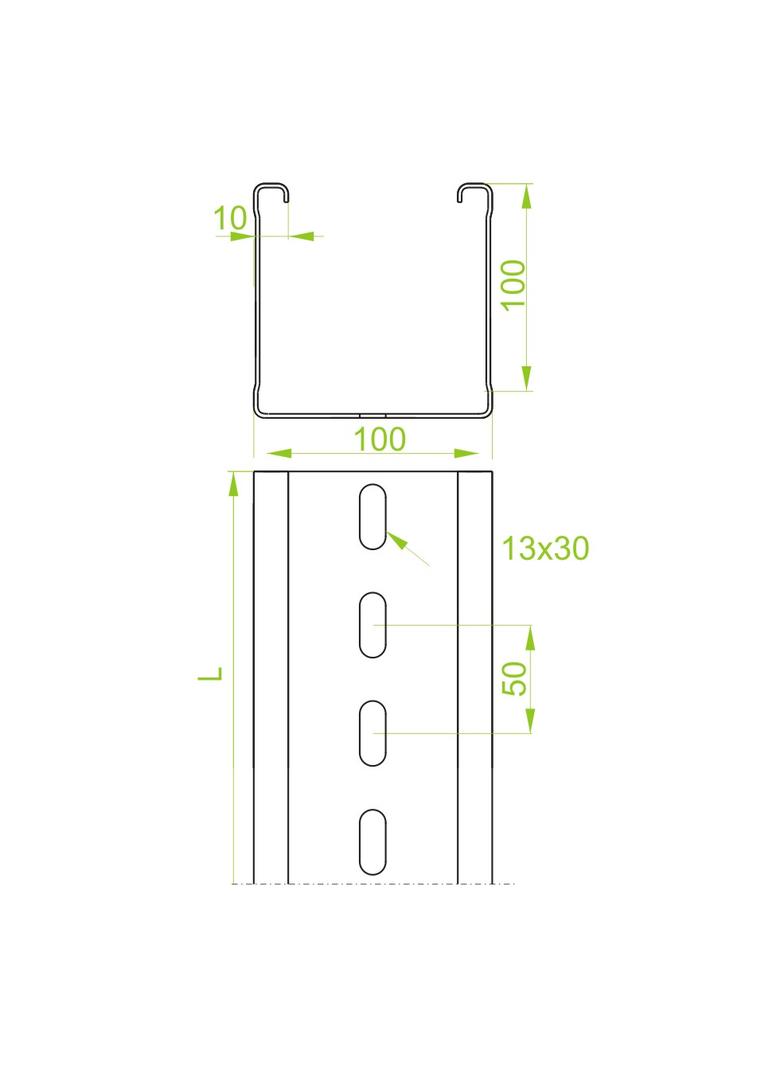 CTMT100H100/6 Ceownik montażowy 3,0 mm