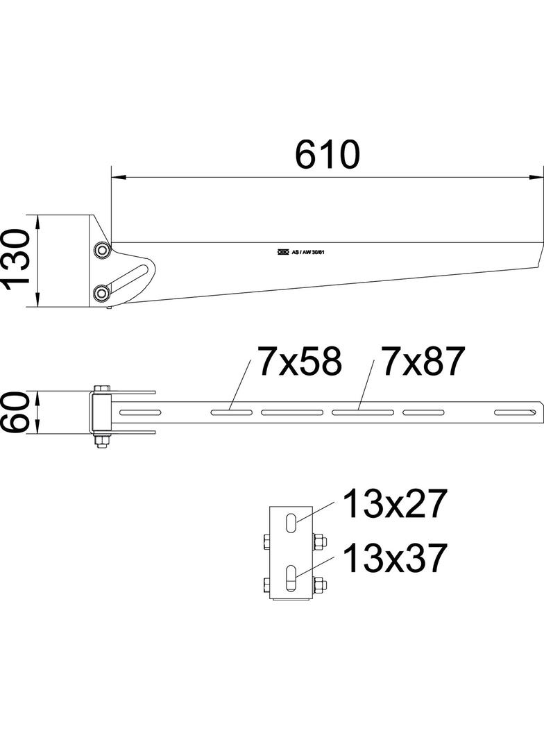 AWV/61, WYSIĘGNIK UNIWERSAL.610MM BEZ GŁ