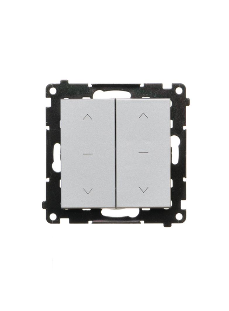Simon 55 Przycisk roletowy zwierny podwójny trójpozycyjny 1-0-2 szybkozłączka Aluminium mat TZP2.01/143 KONTAKT