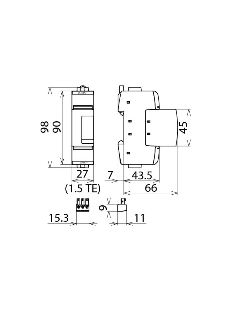 Ogranicznik przepięć typu 2, guard SE DC, 1-bieg. Uc 550 V DC 972135 DEHN
