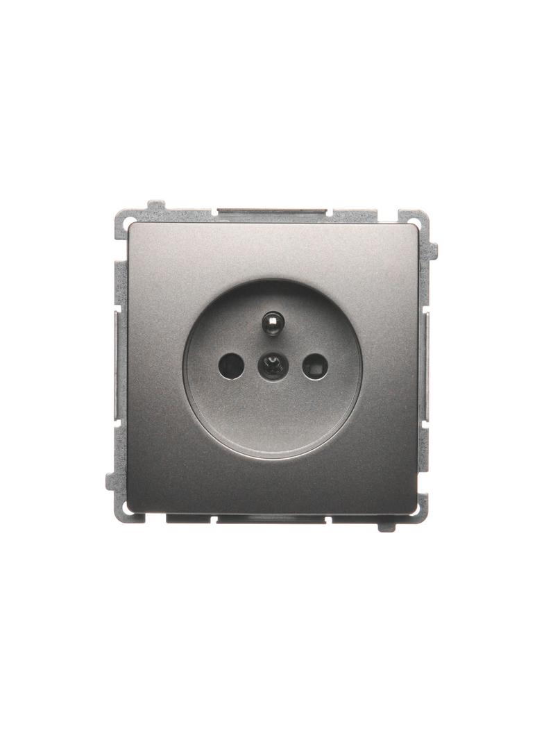 Simon Basic Gniazdo wtyczkowe z uziemieniem z przesłonami torów prądowych 16A 250V zaciski śrubowe satynowy BMGZ1Z.01/29 BMGZ1z.01/29 KONTAKT