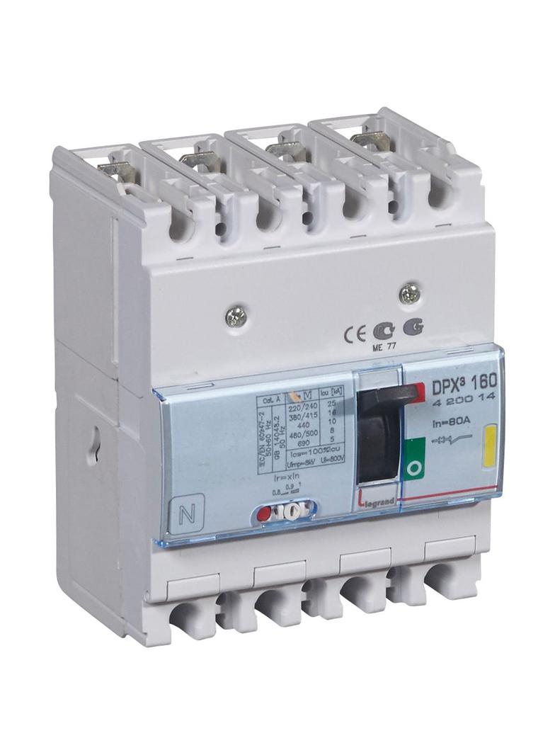 Wyłącznik DPX3 160 4P 80A 16kA 420014 LEGRAND