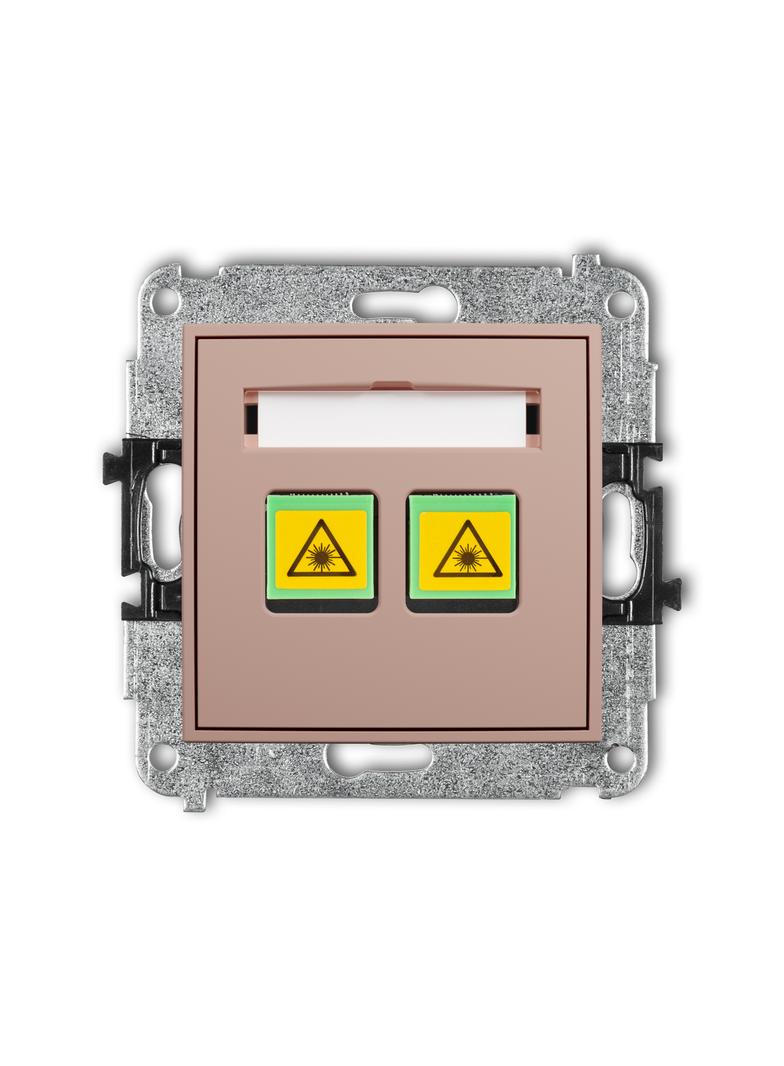 ICON Mechanizm gniazda światłowodowego/optycznego podwójnego łososiowy