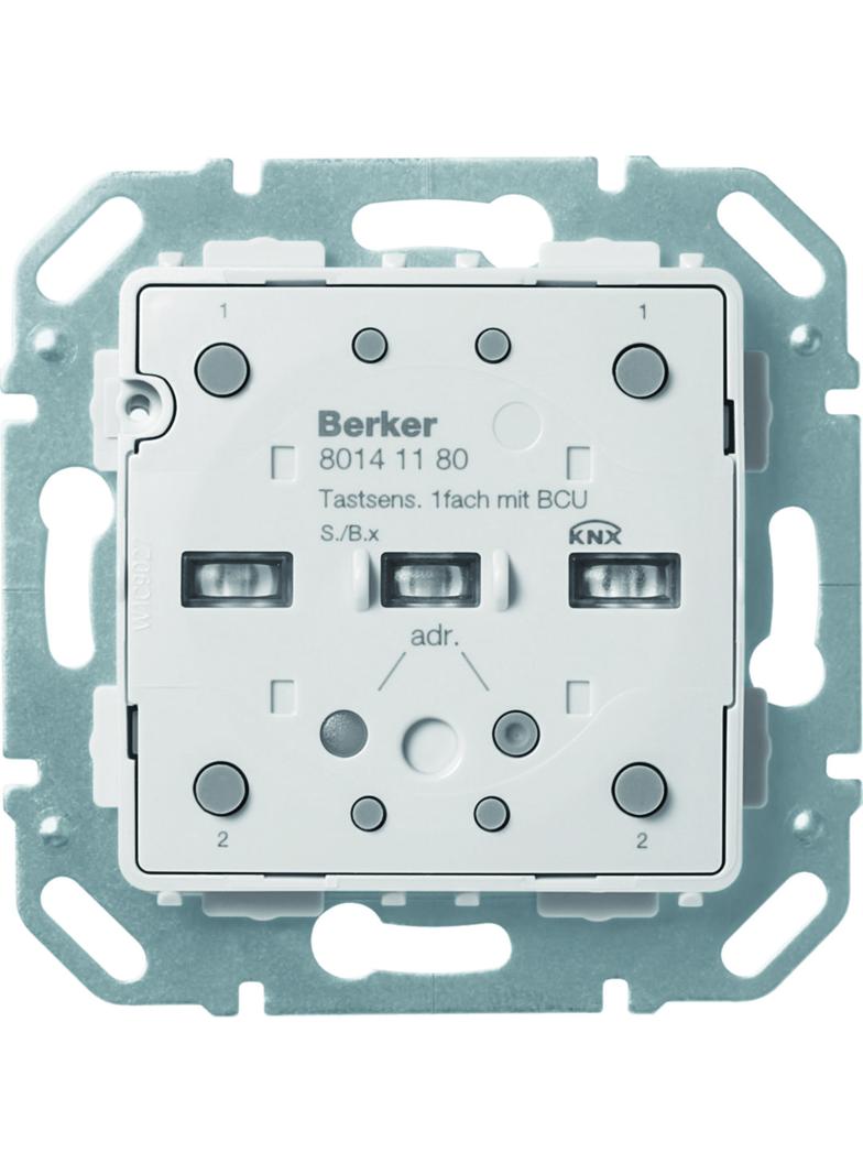 BERKER KNX e/s B.x Moduł przycisku pojedyncza z portem magistralnym diodami LED RGB i czuj. temperatury 80141180 HAGER
