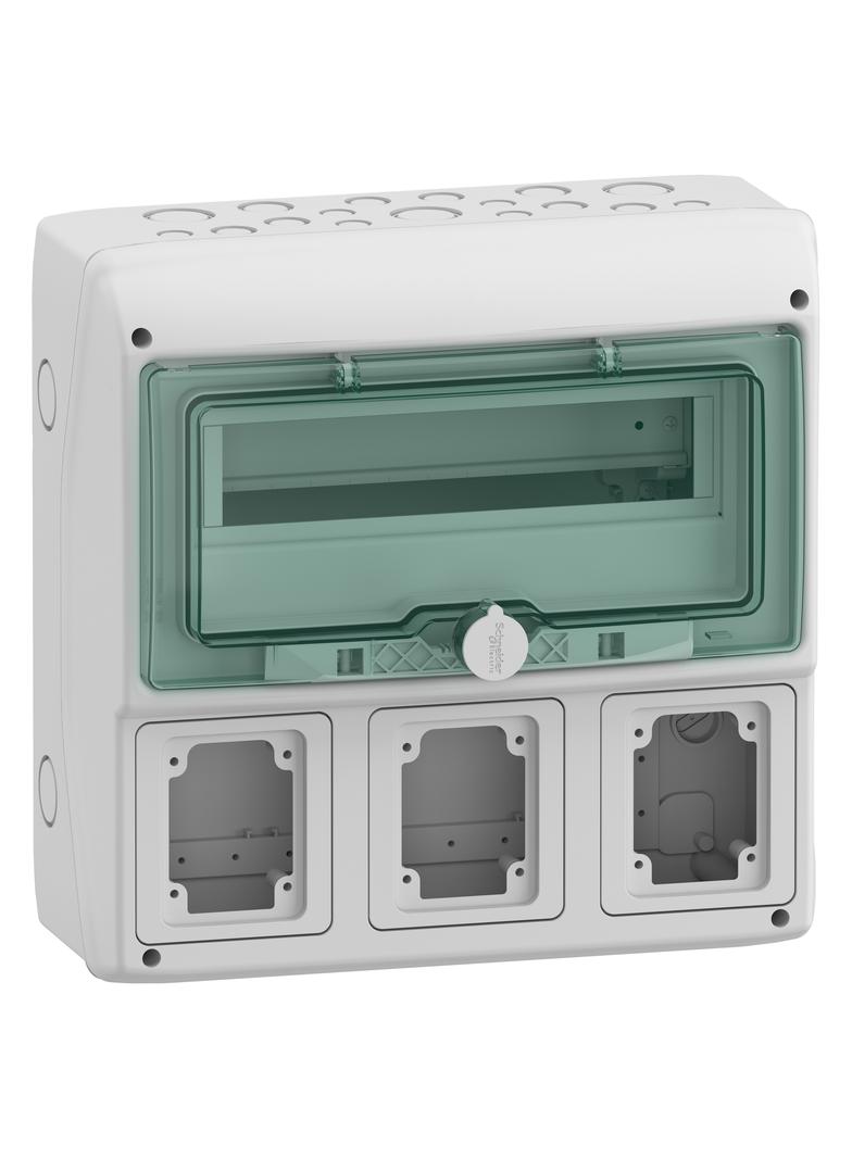 Rozdzielnica natynkowa 1x12 Mureva (dawna Kaedra) IP65 gMRV-1-12+1-NT-T/3 3 otwory 90x100mm 13180