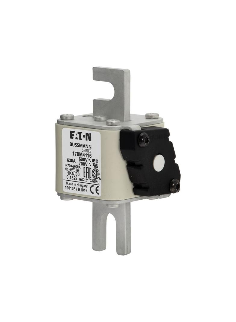 630A 690V 1KN/80 aR INDICATOR FUSE Wkładka szybka 630A AC 690V DIN 1 53x69x108 mm aR DIN 170M4116 EA
