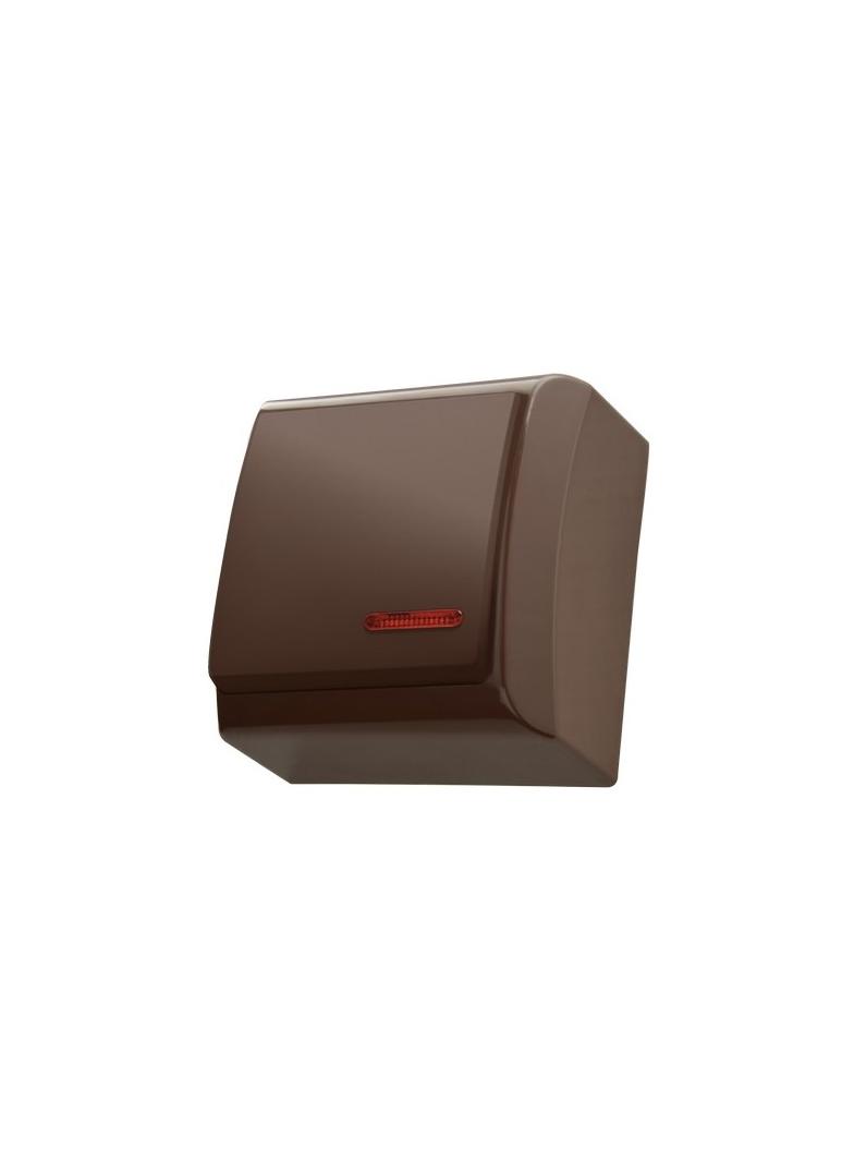 BIS Łącznik jednobiegunowy z podświetleniem pomarańczowym - kolor brązowy