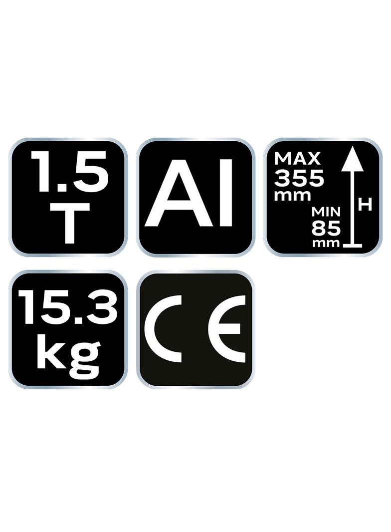 Podnośnik hydrauliczny, aluminiowy, 1.25 t