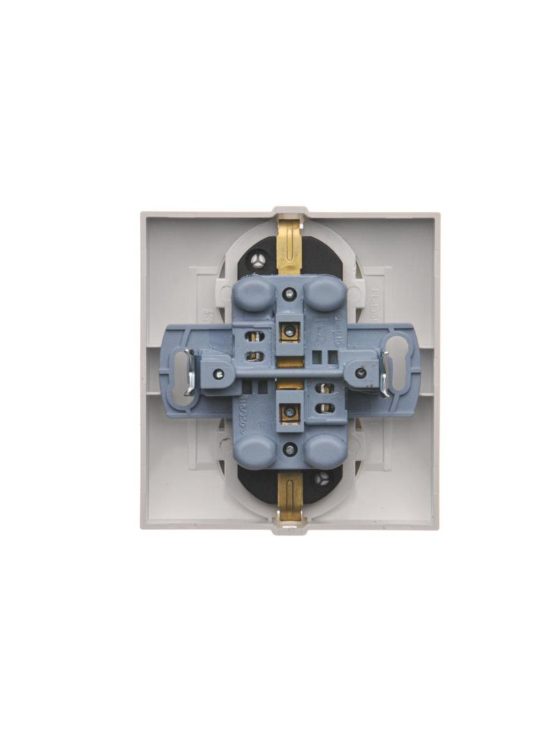 Simon 54 Gniazdo Schuko z przesłonami podwójne 16A z. śrub. biały