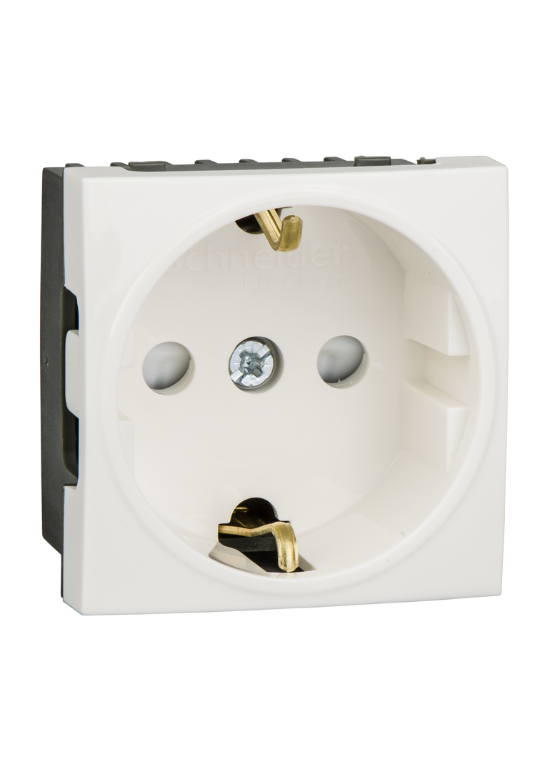 Ultra - gniazdo zasilające - z bocznym uziemieniem - białe