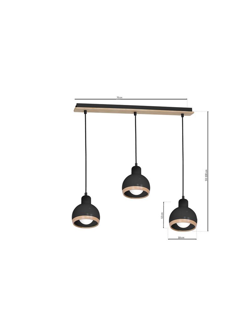 lampa wisząca Oval 3xE27 czarna MLP7046 Milagro