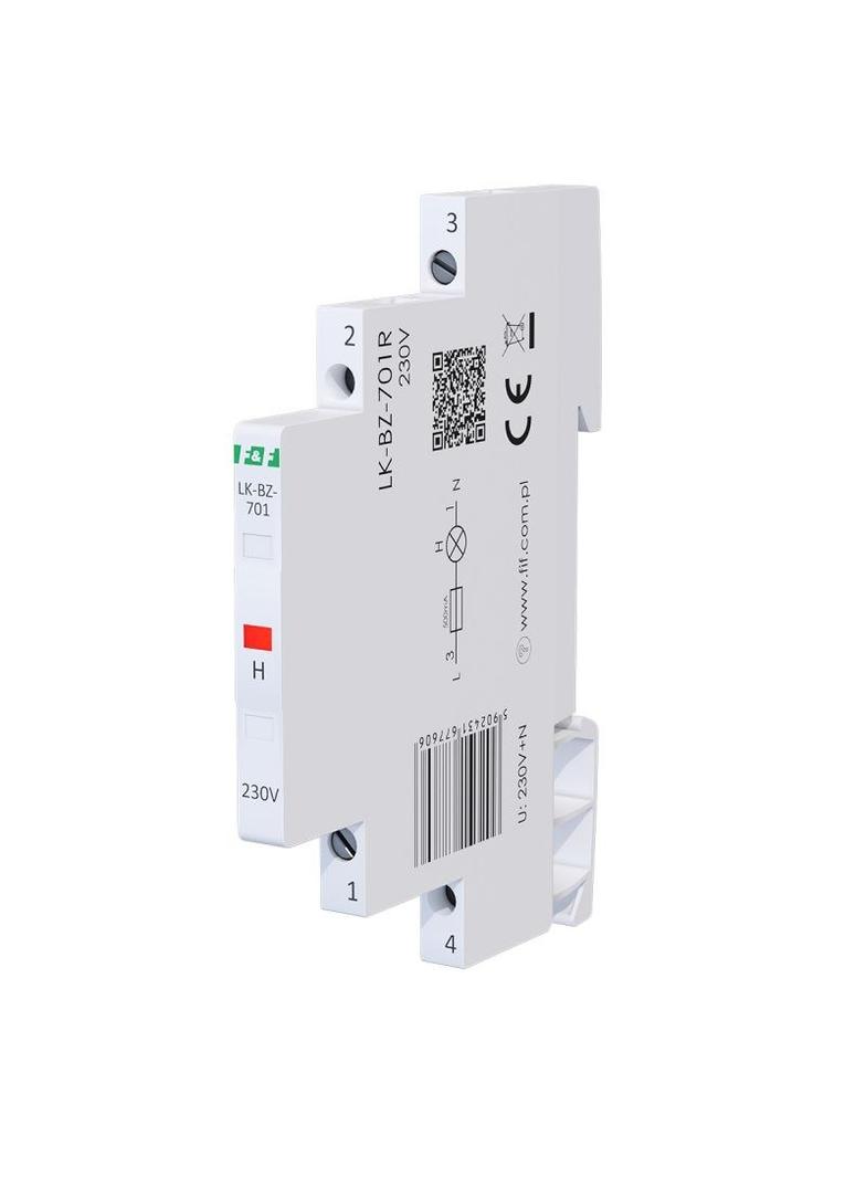 Lampka kontrolna zasilania z zabezpieczeniem 1/3S 1xLED CZERWONA LK-BZ-701R F&F