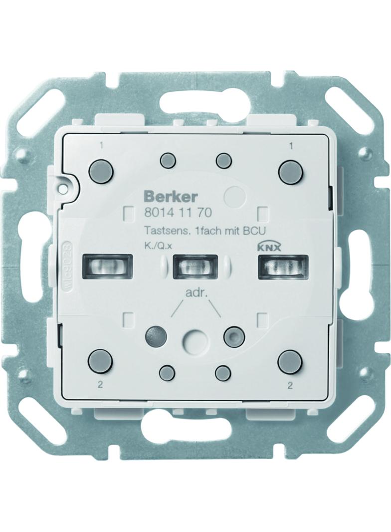 BERKER KNX e/s Q.x/K.x Moduł przycisku pojedyncza z portem magistralnym z diodami LED RGB i czuj. temperatury 80141170 HAGER