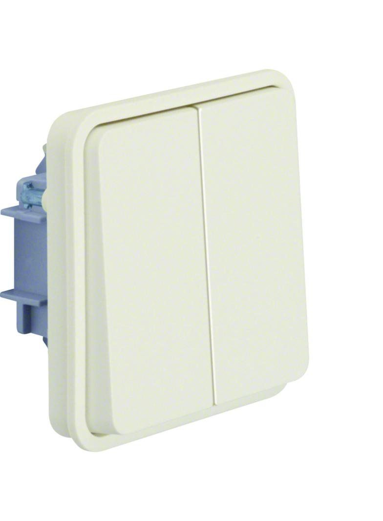 BERKER W.1 Łącznik świecznikowy przyciskowy wspólne zaciski wejściowe IP55 biały 50423512 HAGER