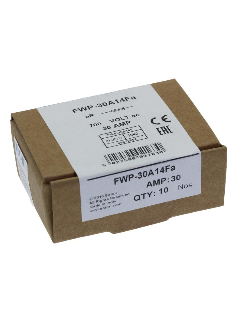 30AMP 700VAC FERRULE 14 X 51 MM 30AMP 700VAC cylindryczna do półprzewodników 14.3 X 50.8MM FWP-30A14