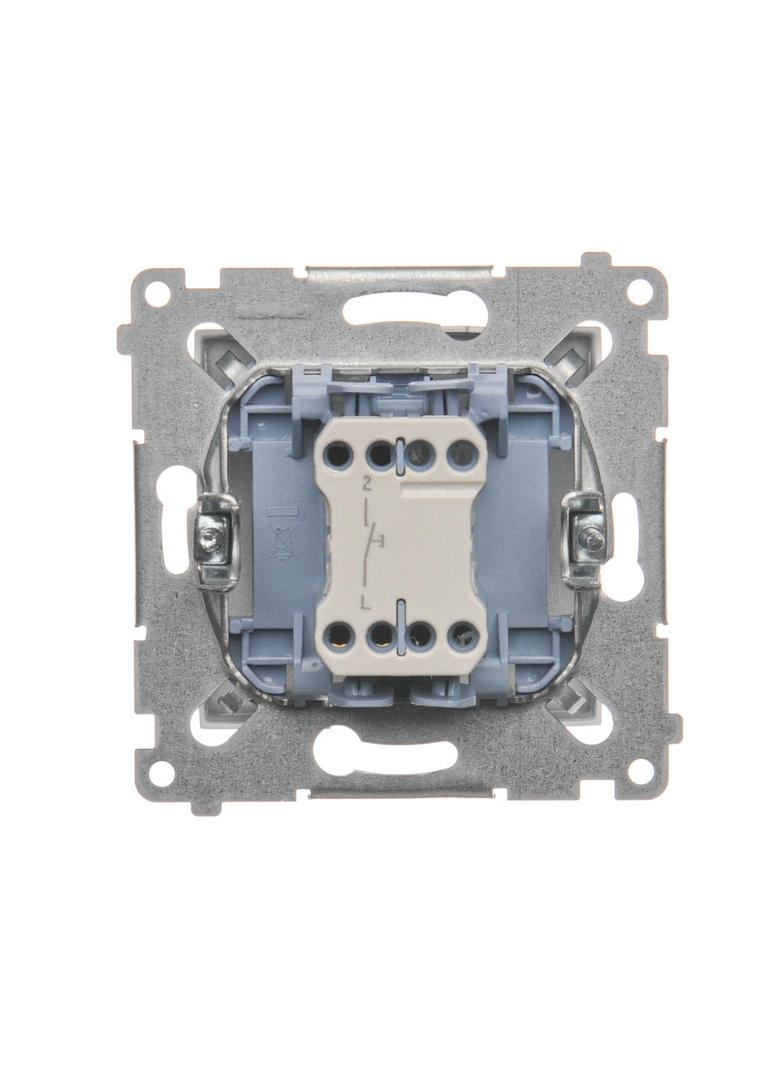 Simon 54 Przycisk pojedynczy zwierny bez piktogramu 10A 250V szybkozłączka srebrny mat DP1.01/43 KONTAKT