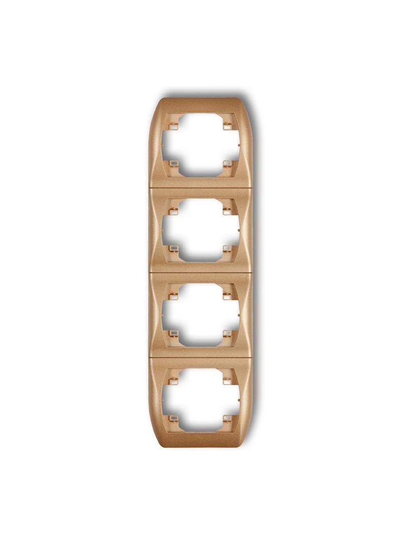 TREND Ramka pionowa poczwórna złoty metalik