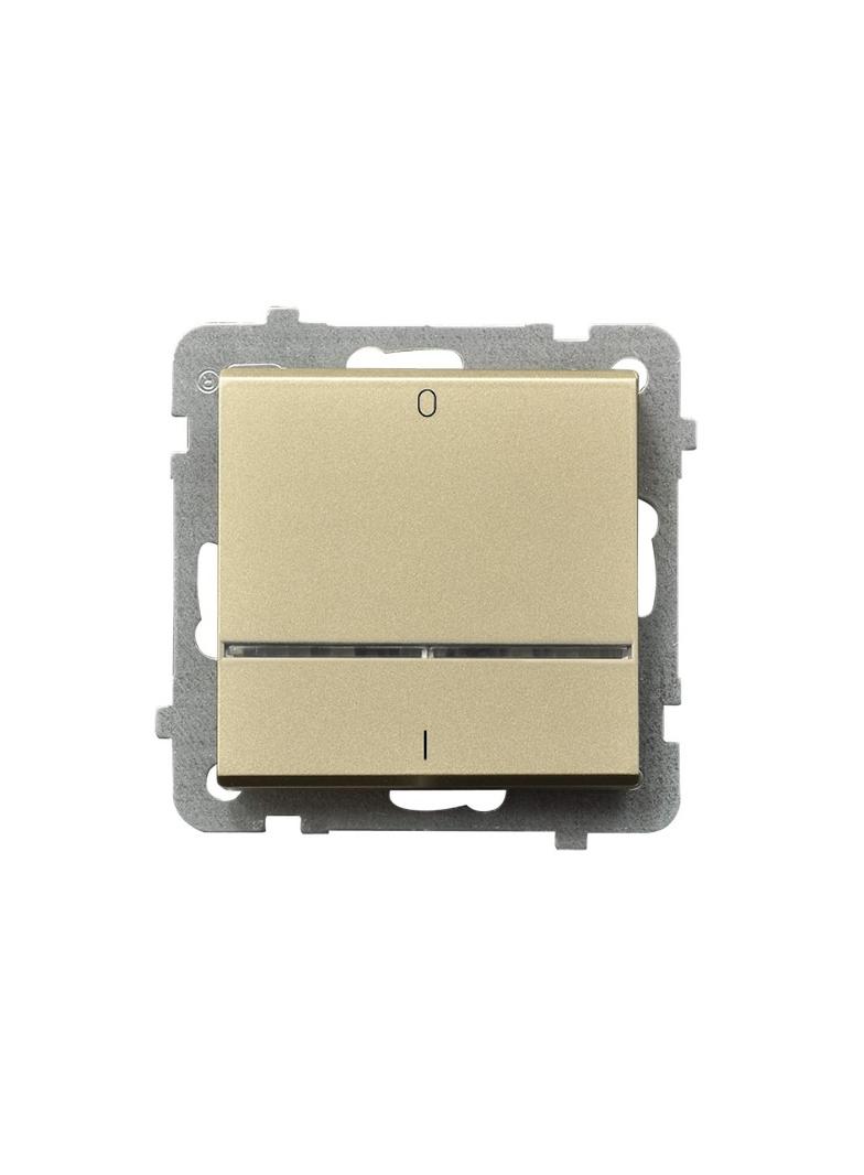 SONATA Łącznik dwubiegunowy z podświetleniem niebieskim - kolor szampański złoty