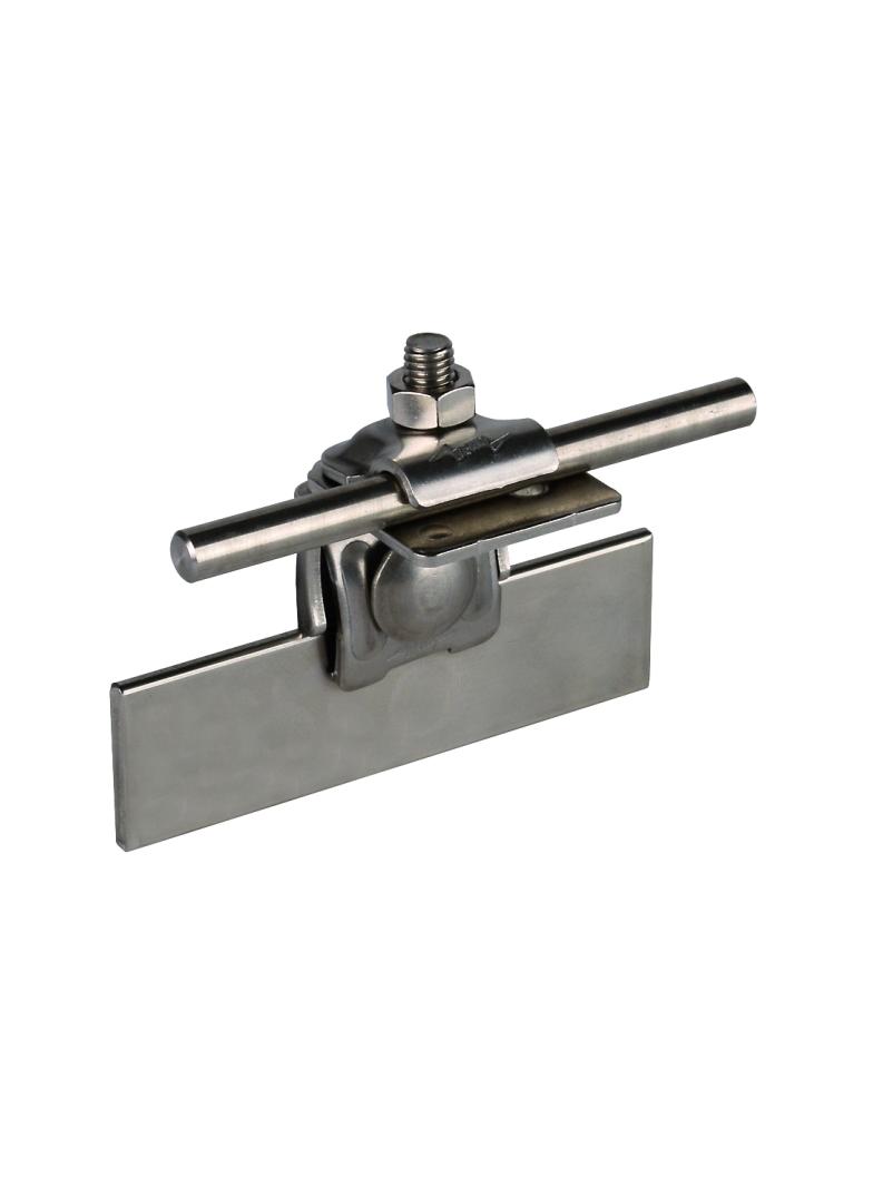 Zacisk krawędziowy wygięty 0,7-8 mm, stal nierdzewna NIRO