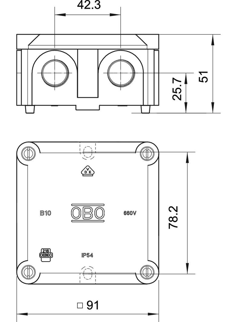 B 10 M/5, PUSZKI INSTAL.Z LISTW.4MM SZ.