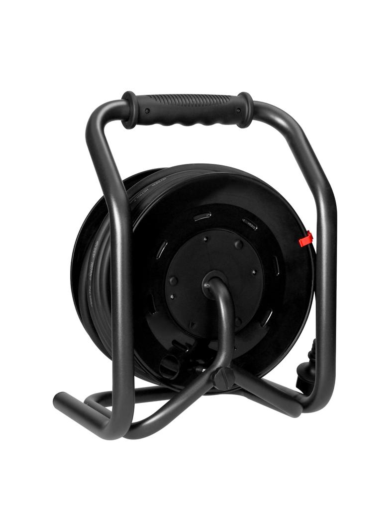 Przedłużacz bębnowy profesjonalny IP44, 4 gniazda 2P+Z, kabel gumowy olejoodporny, H07RN-F 3x2,5mm2,