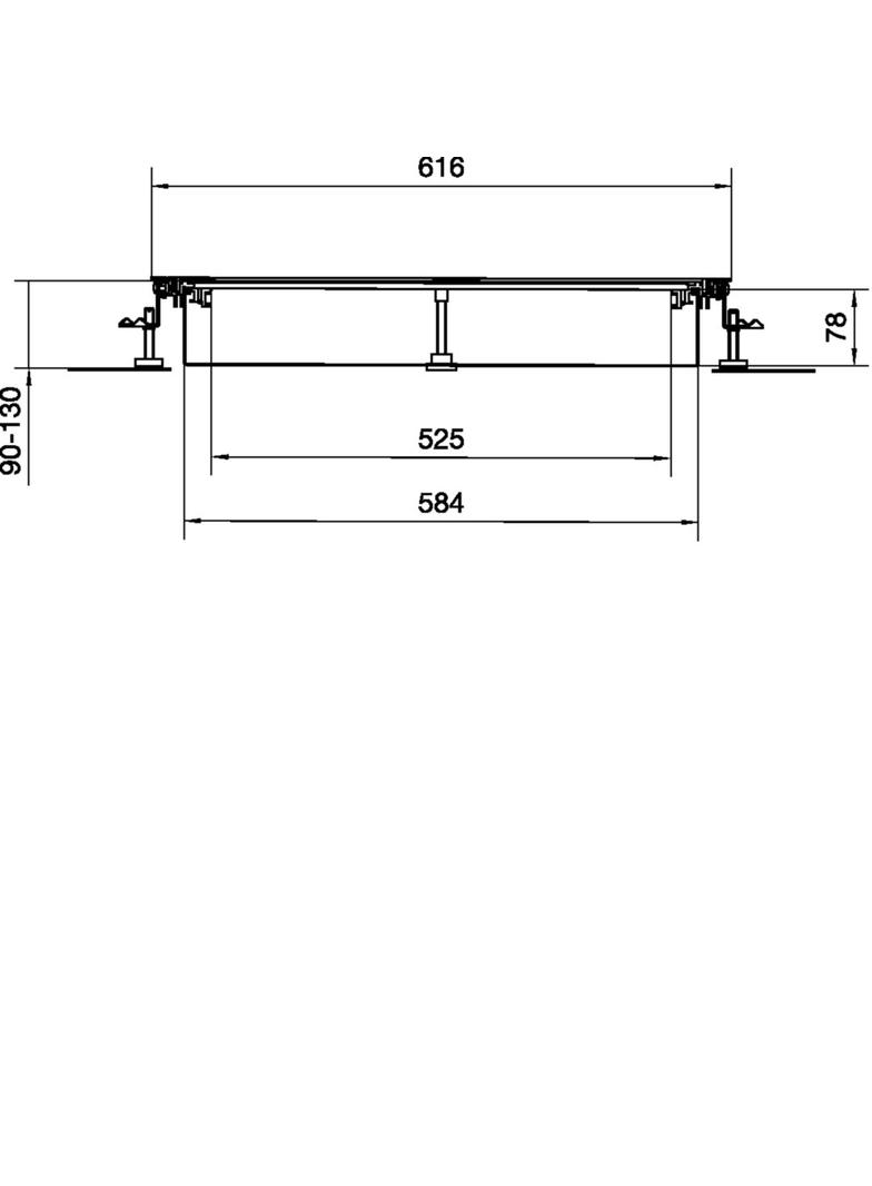 tehalit.BK Kanał współpoziomy wanna stalowa BKW 600x(90-130)mm stal BKW600090 HAGER