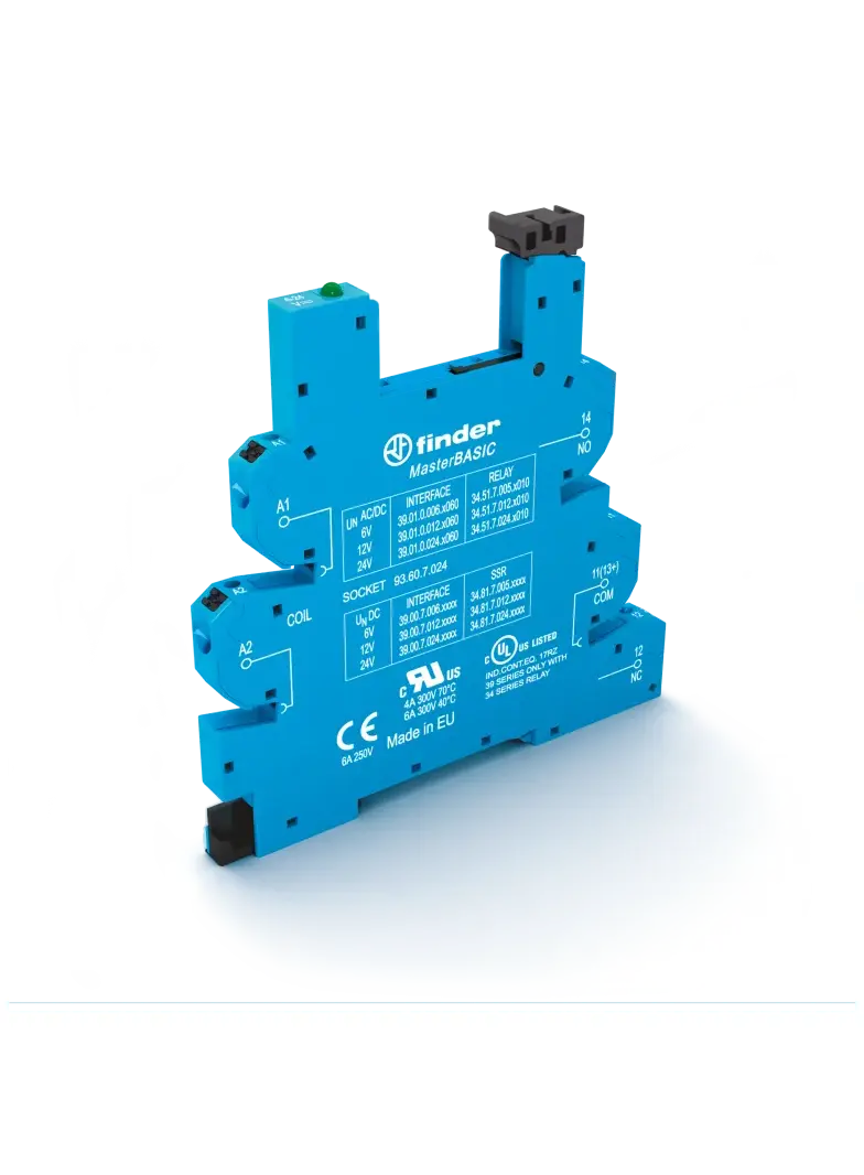 Gniazdo MasterBASIC do przekaźników serii 34; zaciski push-in, 93.60.0.125