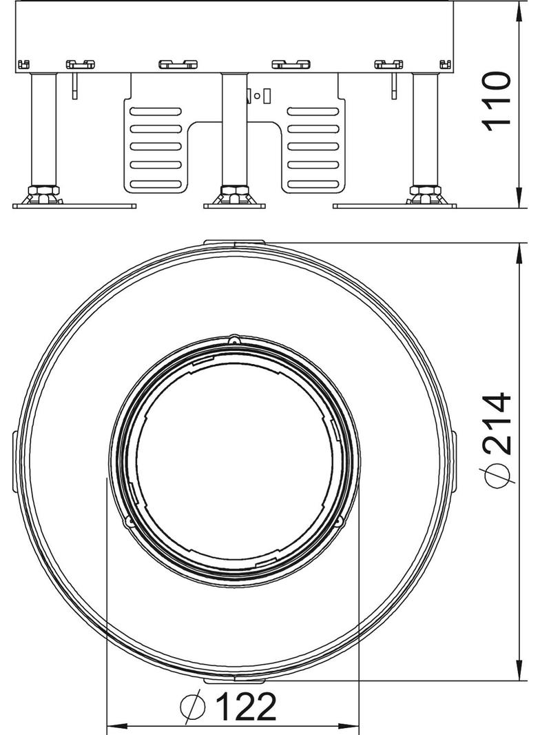 RKFR2 4 V20, Okrągła kaseta z otw.na tubus