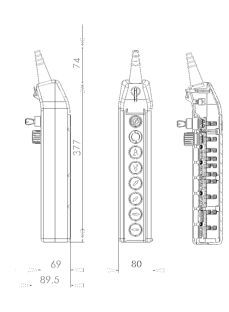 KASETA STEROWNICZA SUWNICOWA SAA-1NO+B-1NC+2X(1NO+1NO/2)+4X1NO