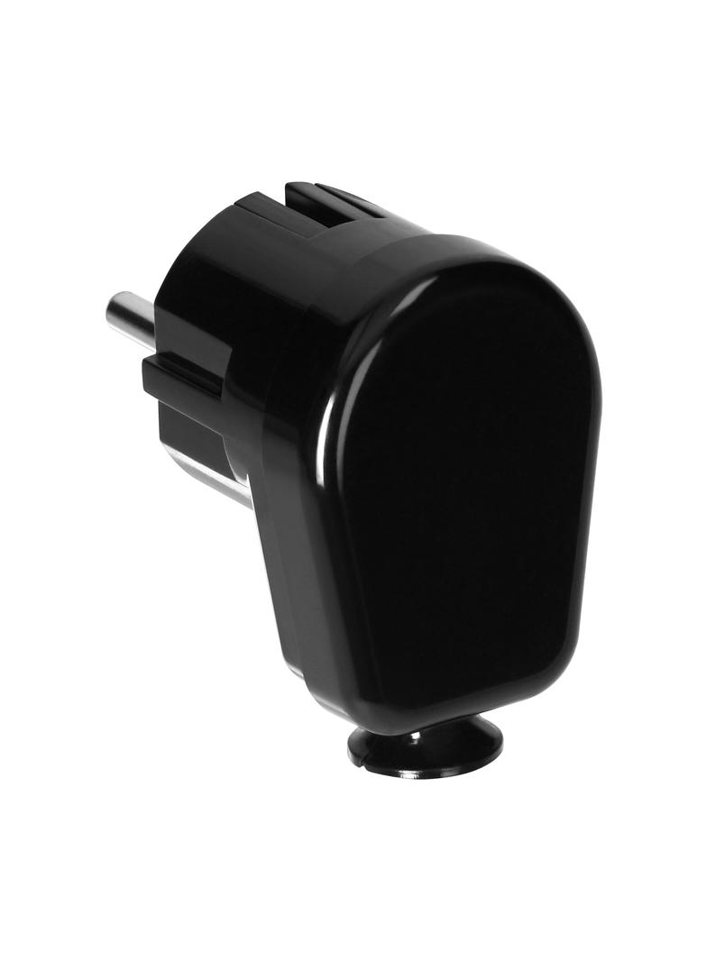 Wtyczka kątowa Uni-Schuko 16A, 230V, czarna OR-AE-13305/B ORNO