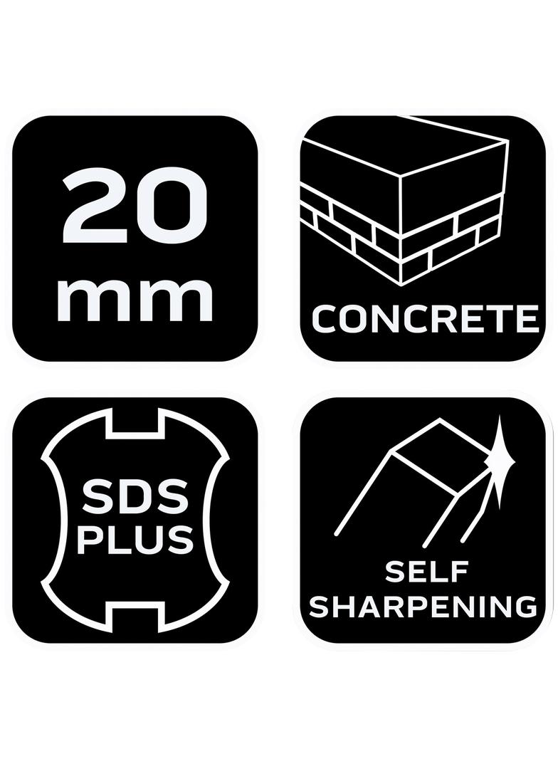 Dłuto SDS Plus płaskie samoostrzące 20x250mm GRAPHITE 57H555 GTX 57-555 GTX Poland