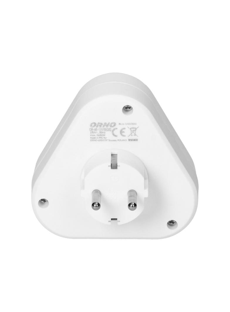 Rozgałęźnik trójkątny 3x2P+Z (Schuko), biały OR-AE-13178(GS) ORNO