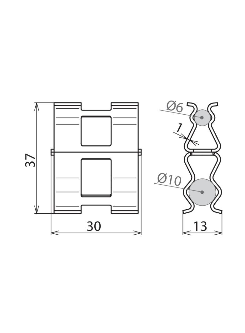 Zacisk DEHNclip do drutu i prętów zbrojenia 6-7 / 10 mm, sprężynowy, bezśrubowy, stal nieocynk.