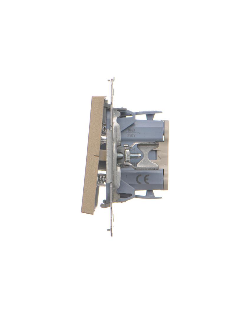 Simon 55 Przycisk zwierny pojedynczy zwierny z podświetleniem LED szybkozłączka Szampański mat