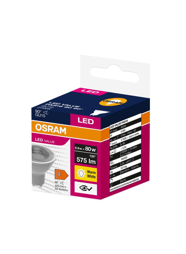 Lampa LED VALUE PAR16 80 90 6,9W/827 230V GU10 BK