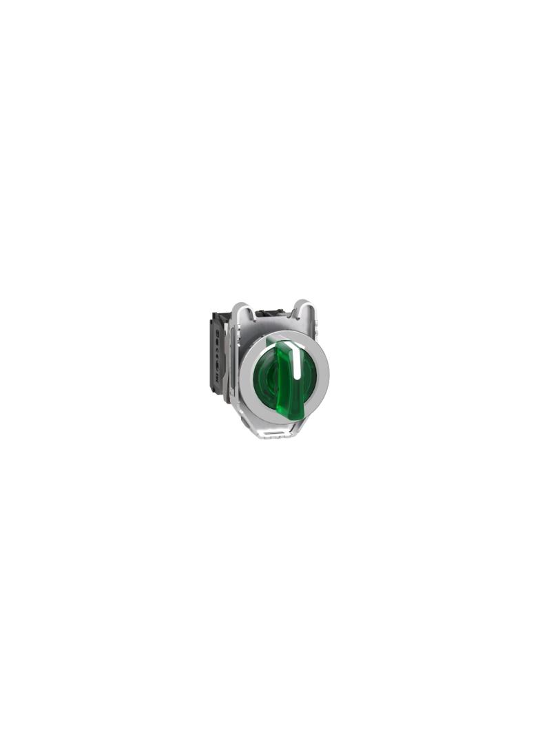 Harmony XB4 Przełącznik podświetlany zlicowany metal zielony fi30 3 położeniowy stabilny 24 V AC/DC 1 N XB4FK133B5 Schneider