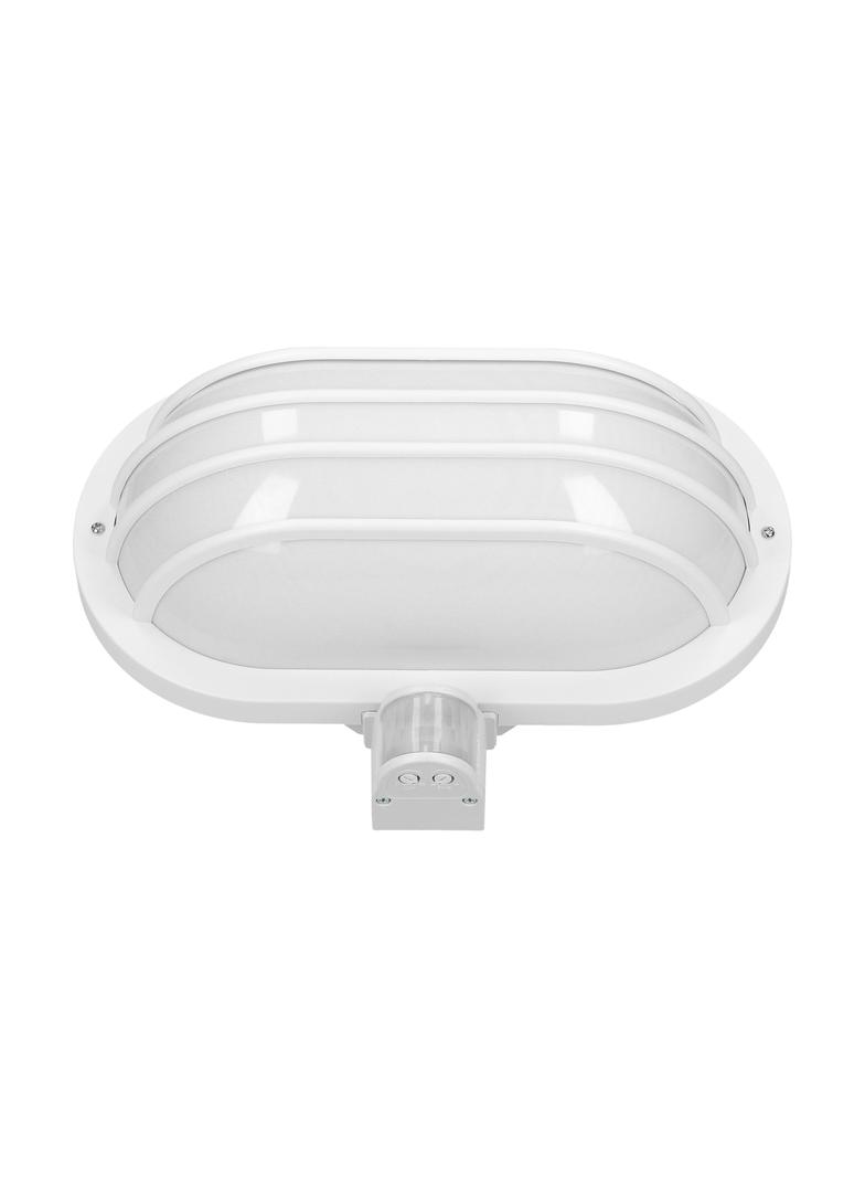 LASO, oprawa ogrodowa z czujnikiem ruchu 180st, 1x60W, E27, IP44, plastik, biała LF-2/W ORNO