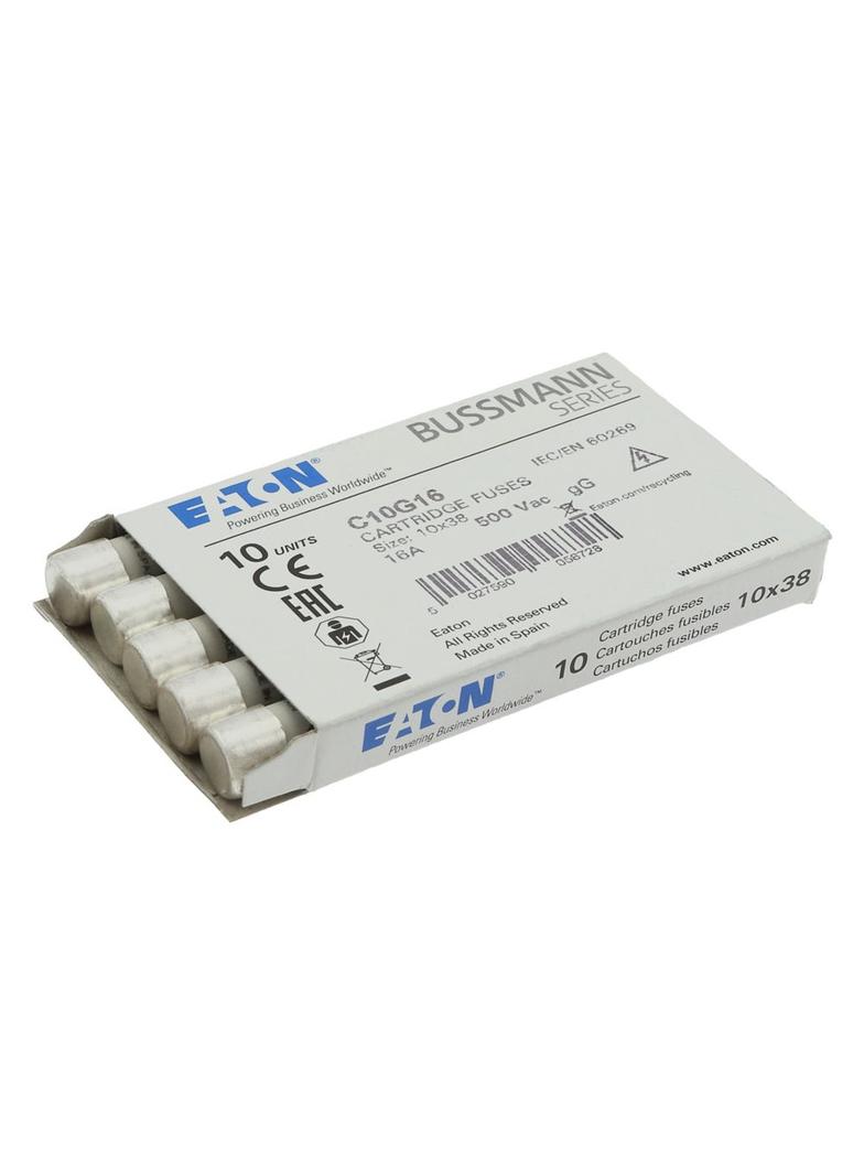 CYLINDRICAL FUSE 10 x 38 16A GG 500V AC Wkładka cylindryczna 10 x 38mm 16A GG 500V AC C10G16 EATON