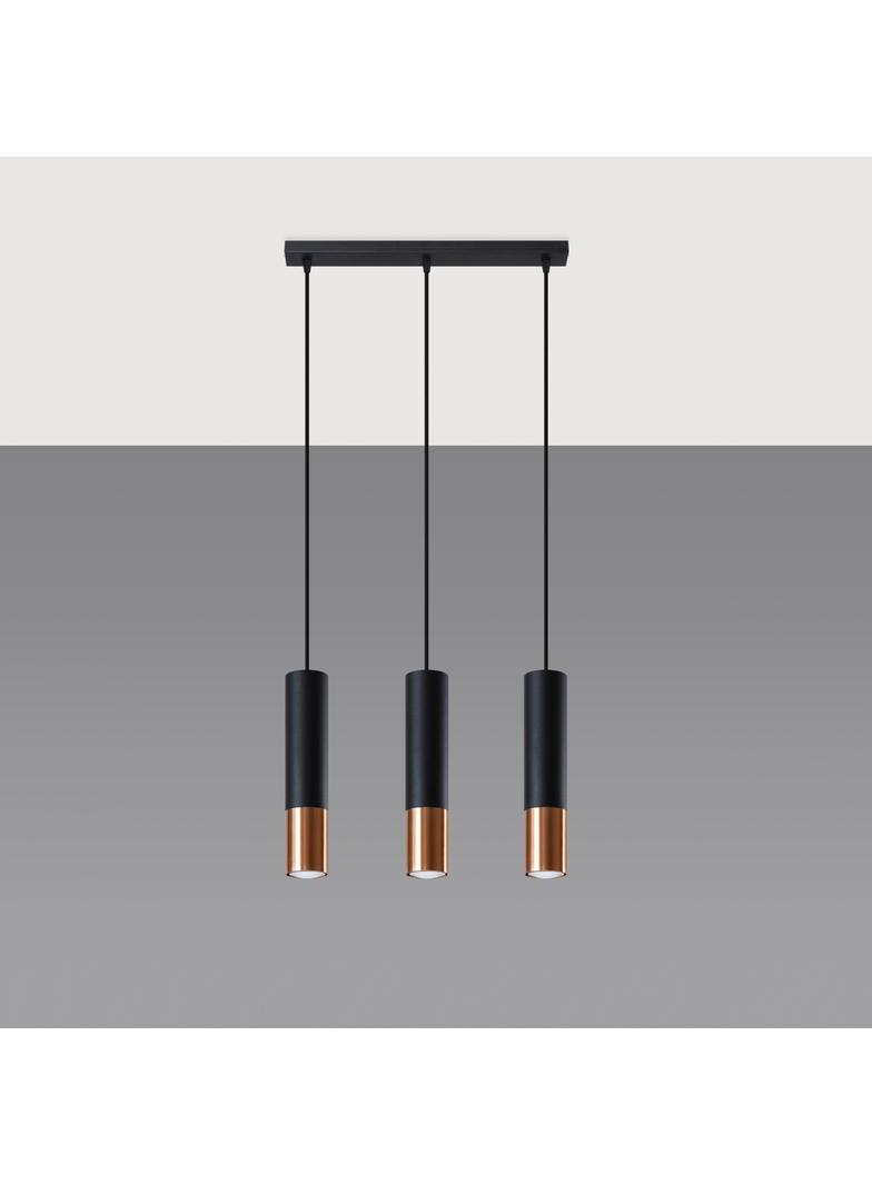 Sollux Lampa wisząca LOOPEZ 3L czarny/miedź