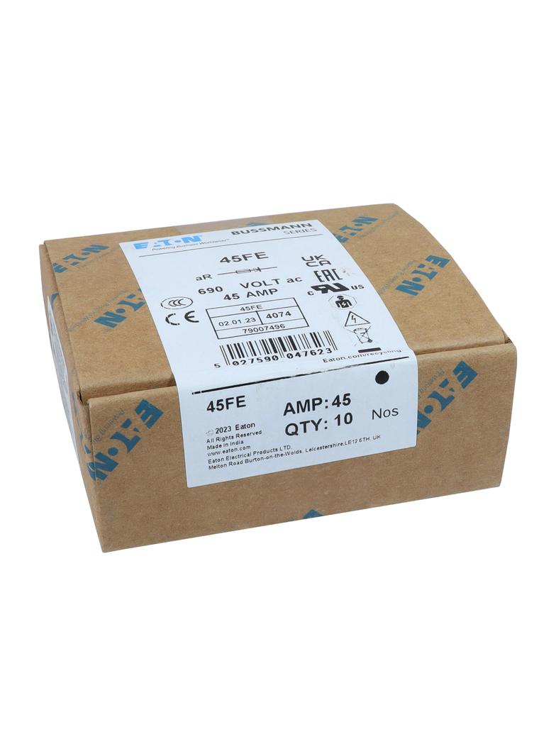 45AMP 690V IEC AC BS88 HIGH SPEED FUSE Wkładka szybka 45A AC 690V DC 500V BS88 19x77 mm a 45ET EATON