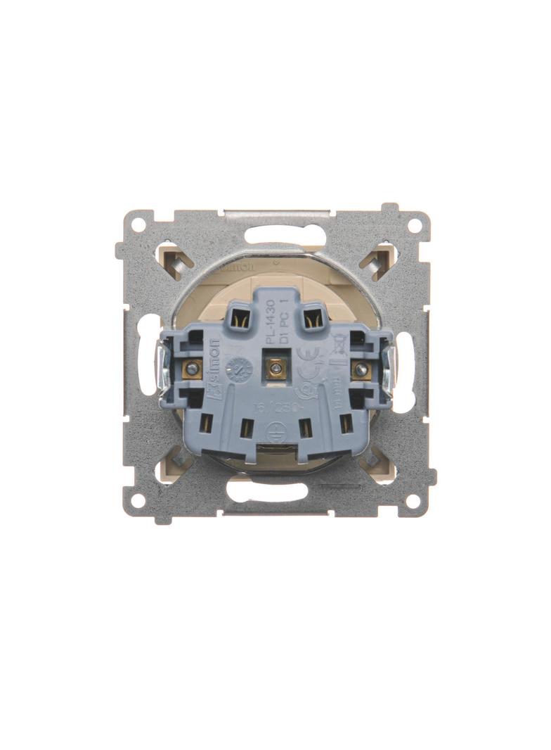 Simon 54 Gniazdo IP44 bez uszczelki 16A z. śrub. kremowy *Wymagana uszczelka ramki