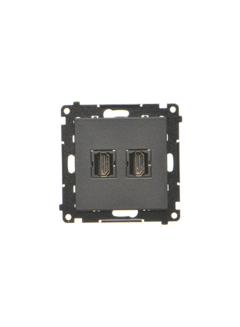 Simon 55 Gniazdo HDMI podwójne Czarny mat TGHDMI2.01/149 KONTAKT