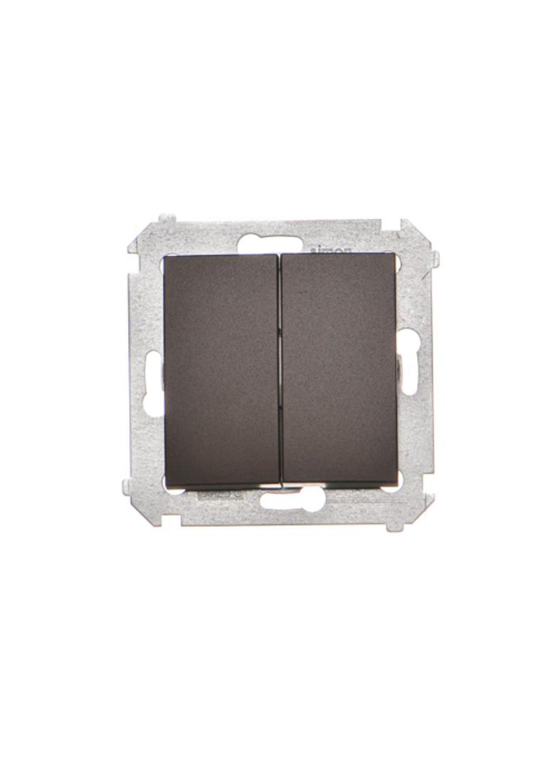 Simon 54 Łącznik schodowy podwójny z podświetleniem bez piktogramu 10A 250V zaciski śrubowe brąz mat DW6/2L.01/X/46 KONTAKT