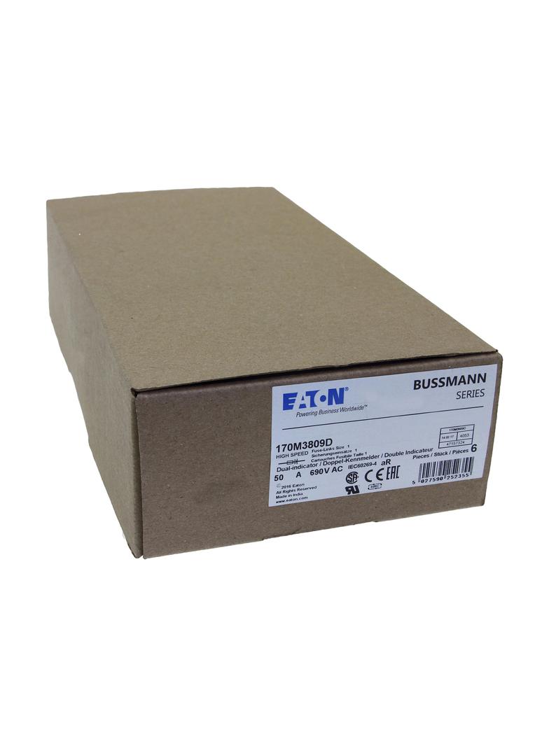 FUSE 50A 690V aR DIN 1 HSDNH Wkładka szybka 50A 690V aR DIN 1 podwójny wskaźnik 170M3809D EATON