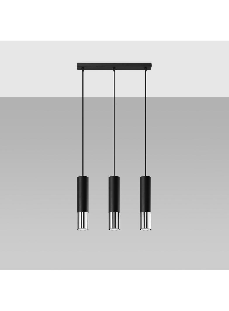 Sollux Lampa wisząca LOOPEZ 3L czarny/chrom