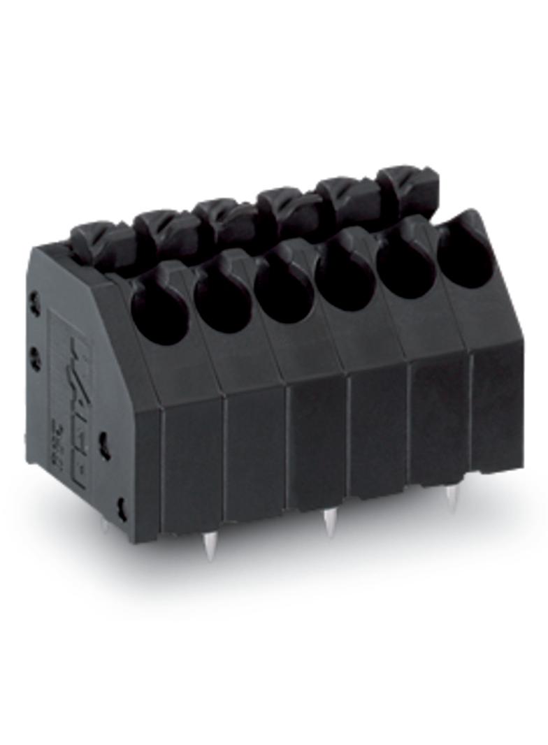 Złączka THR do płytek drukowanych przycisk 1,5mm2 RM 3,5mm 4-bieg czarny /75szt./ 250-204/353-604 WAGO